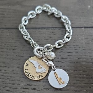 Chic Silver and Gold Charm Bracelet